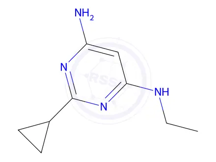 Chemical structure of 2-cyclopropyl-n4-ethylpyrimidine-4,6-diamine