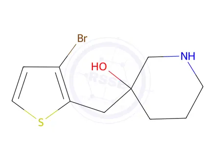 Chemical structure of 3-((3-Bromothiophen-2-yl)methyl)piperidin-3-ol