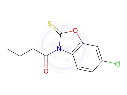 Chemical structure of 1-(6-Chloro-2-thioxo-2,3-dihydrobenzo[d][1,3]oxazol-3-yl)-1-butanone
