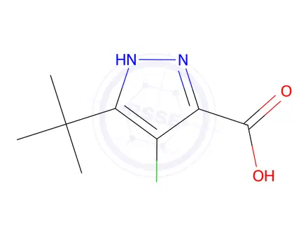 Chemical structure of 3-(Tert-butyl)-4-chloro-1H-pyrazole-5-carboxylic acid