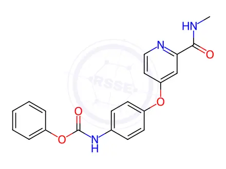 Chemical structure of Phenyl (4-((2-(methylcarbamoyl)pyridin-4-yl)oxy)phenyl)carbamate
