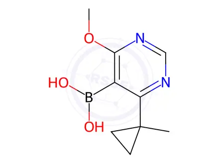 Chemical structure of (4-Methoxy-6-(1-methylcyclopropyl)pyrimidin-5-yl)boronic acid