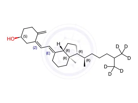 Chemical structure of Cholecalciferol D6 (Vitamin D3 D6)