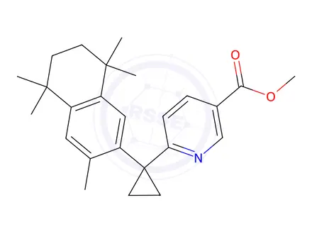 Chemical structure of 6-[(3,5,5,8,8-Pentamethyl-5,6,7,8-tetrahydronaphthalen-2-yl)cyclopropyl] Nicotinic Acid Methyl Ester
