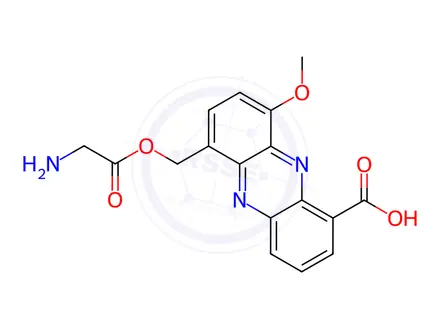 Chemical structure of Glycine, (6-carboxy-4-methoxy-1-phenazinyl)methyl ester