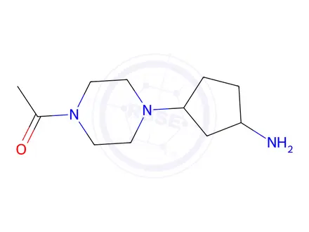 Chemical structure of 1-[4-(3-aminocyclopentyl)piperazin-1-yl]ethan-1-one