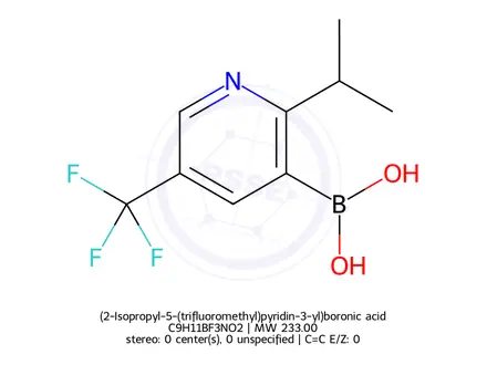 Chemical structure of (2-Isopropyl-5-(trifluoromethyl)pyridin-3-yl)boronic acid