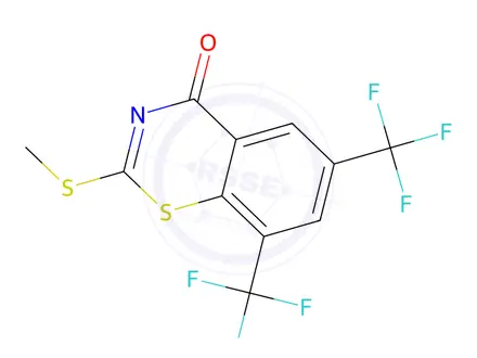 Chemical structure of 2-(Methylthio)-6,8-bis(trifluoromethyl)-4H-benzo[e][1,3]thiazin-4-one