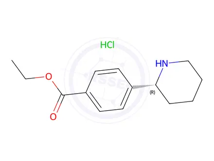 Chemical structure of Ethyl (R)-4-(piperidin-2-yl)benzoate hydrochloride