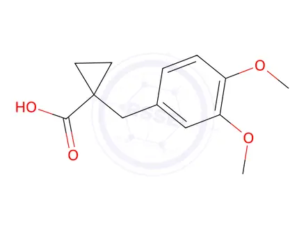 Chemical structure of 1-[(3,4-dimethoxyphenyl)methyl]cyclopropane-1-carboxylic acid