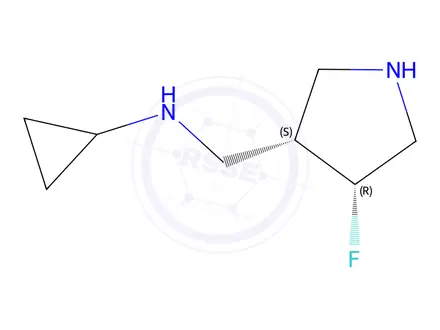 Chemical structure of N-(((3S,4R)-4-fluoropyrrolidin-3-yl)methyl)cyclopropanamine