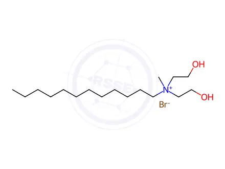 Chemical structure of N,N-Bis(2-hydroxyethyl)-N-methyldodecan-1-aminium bromide