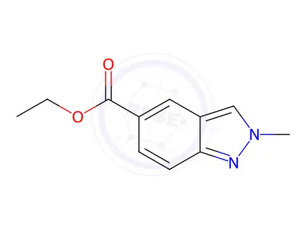 Chemical structure of ethyl 2-methyl-2H-indazole-5-carboxylate