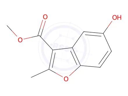 Chemical structure of methyl 5-hydroxy-2-methyl-1-benzofuran-3-carboxylate