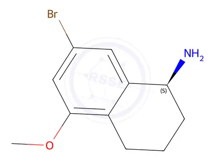 Chemical structure of (S)-7-Bromo-5-methoxy-1,2,3,4-tetrahydronaphthalen-1-amine