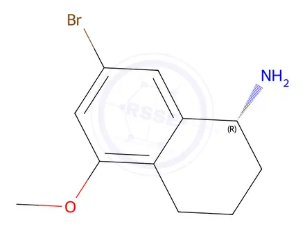 Chemical structure of (R)-7-Bromo-5-methoxy-1,2,3,4-tetrahydronaphthalen-1-amine