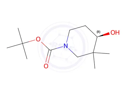 Chemical structure of Tert-butyl (R)-4-hydroxy-3,3-dimethylpiperidine-1-carboxylate