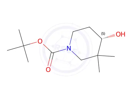 Chemical structure of Tert-butyl (S)-4-hydroxy-3,3-dimethylpiperidine-1-carboxylate