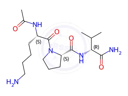Chemical structure of Acetyl-(D-Val13)-alpha-MSH (11-13)