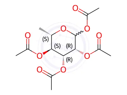 Chemical structure of 1,2,3,4-Tetra-O-acetyl-L-rhamnopyranose