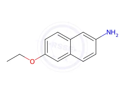 Chemical structure of 2-Amino-6-Ethoxynaphthalene