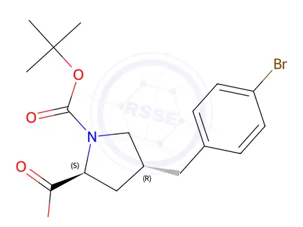 Chemical structure of (2S,4R)-4-(4-Bromobenzyl)-1-(tert-butoxycarbonyl)pyrrolidine-2-carboxylic acid