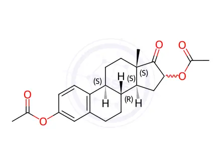 Chemical structure of Estra-1,3,5(10)-trien-17-one, 3,16-dihydroxy-, diacetate
