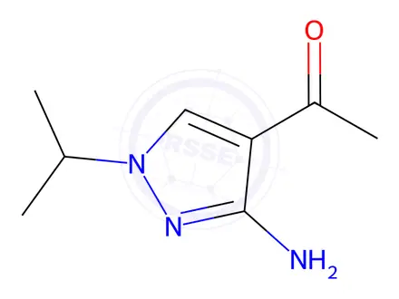 Chemical structure of 1-(3-amino-1-isopropyl-1H-pyrazol-4-yl)ethan-1-one