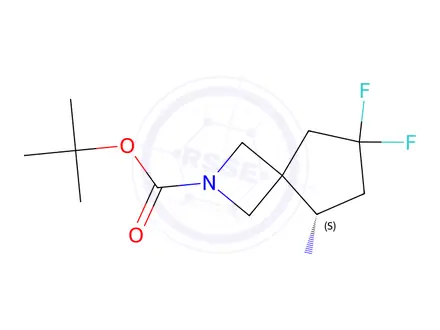 Chemical structure of Tert-butyl (S)-5-amino-7,7-difluoro-2-azaspiro[3.4]Octane-2-carboxylate