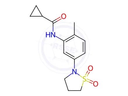 Chemical structure of N-(5-(1,1-Dioxidoisothiazolidin-2-yl)-2-methylphenyl)cyclopropanecarboxamide