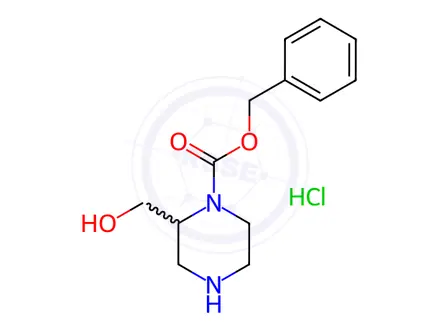Chemical structure of benzyl 2-(hydroxymethyl)piperazine-1-carboxylate hydrochloride