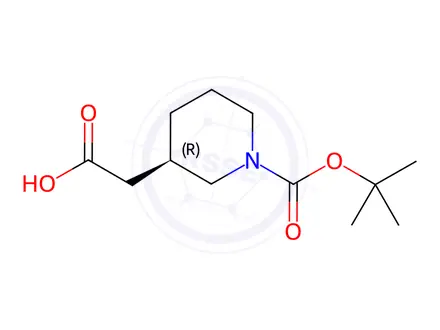 Chemical structure of (R)-(1-Boc-piperidin-3-yl)-acetic acid