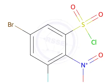 Chemical structure of 5-Bromo-3-fluoro-2-nitrobenzenesulphonyl chloride