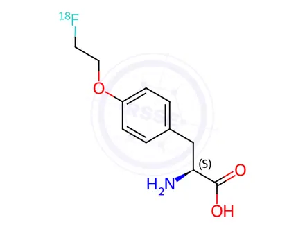 Chemical structure of Fluoroethyl-L-tyrosine-18F