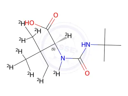 Chemical structure of N-tert-Butylcarbamoyl-L-tert-leucine-d9