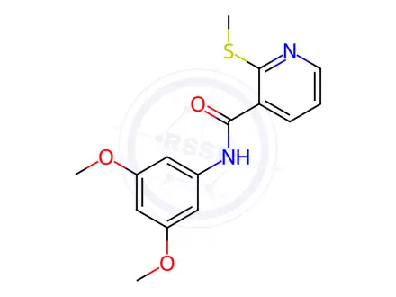 Chemical structure of N-(3,5-Dimethoxyphenyl)-2-(methylthio)nicotinamide