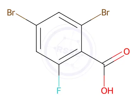 Chemical structure of 2,4-dibromo-6-fluorobenzoic acid