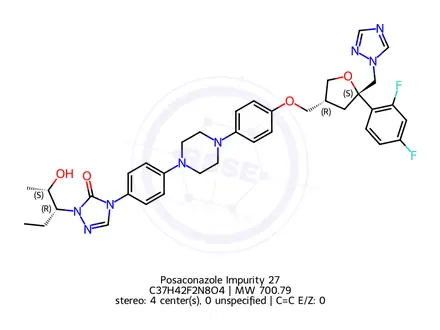 Chemical structure of (3R,5S,2S,3R)-Posaconazole