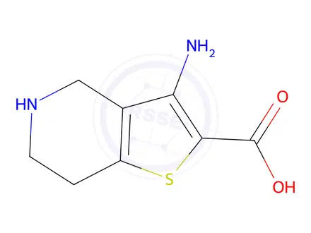 Chemical structure of Thieno[3,2-c]pyridine-2-carboxylic acid, 3-amino-4,5,6,7-tetrahydro-(9CI)