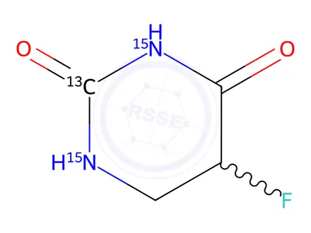 Chemical structure of 5-Fluorodihydropyrimidine-2,4-dione-13C,15N2