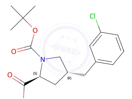 Chemical structure of (2S,4R)-1-(tert-Butoxycarbonyl)-4-(3-chlorobenzyl)pyrrolidine-2-carboxylic acid