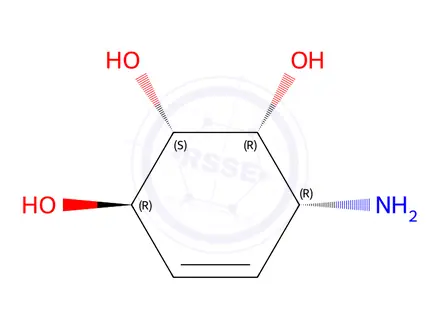 Chemical structure of 4-Cyclohexene-1,2,3-triol,6-amino-,(1alpha,2alpha,3beta,6alpha)-(9CI)
