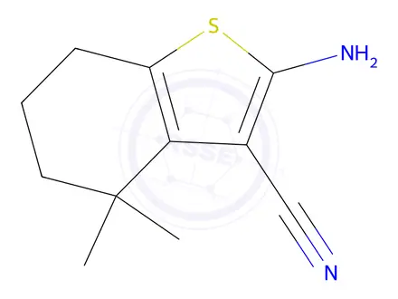Chemical structure of 2-Amino-4,4-dimethyl-4,5,6,7-tetrahydro-1-benzothiophene-3-carbonitrile