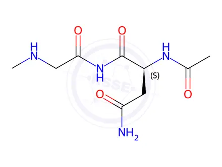 Chemical structure of acetyl-isoasparaginyl-methylglycinamide