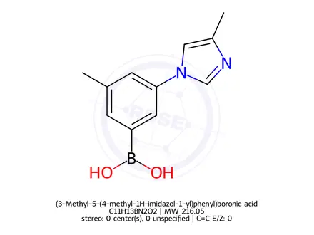 Chemical structure of (3-Methyl-5-(4-methyl-1H-imidazol-1-yl)phenyl)boronic acid