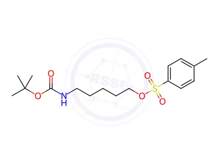 Chemical structure of 5-(t-Boc-amino)-1-pentyl-p-toluenesulfonate