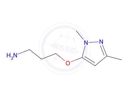 Chemical structure of 3-((1,3-Dimethyl-1H-pyrazol-5-yl)oxy)propan-1-amine