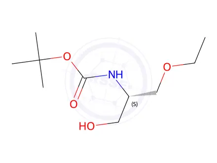 Chemical structure of Tert-butyl (S)-(1-ethoxy-3-hydroxypropan-2-yl)carbamate