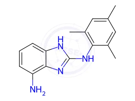 Chemical structure of N2-MESITYL-1H-BENZO[D]IMIDAZOLE-2,7-DIAMINE