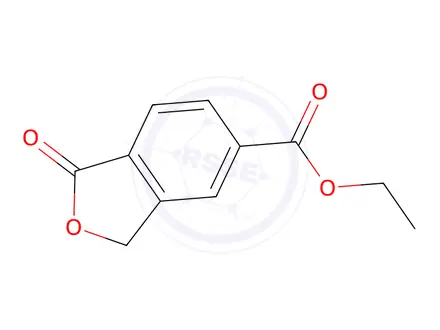 Chemical structure of ethyl 1,3-dihydro-1-oxoisobenzofuran-5-carboxylate